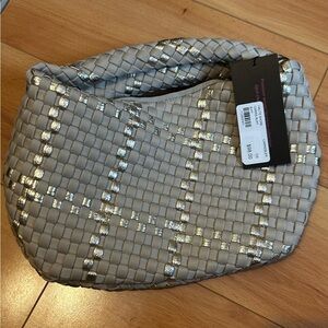 HAUTE SHORE Tan and Gold weave Mini Bag